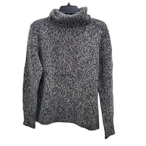 The Limited Women's Charcoal Gray Marbled Lambswool Angora Tunnel Neck Sweater M
